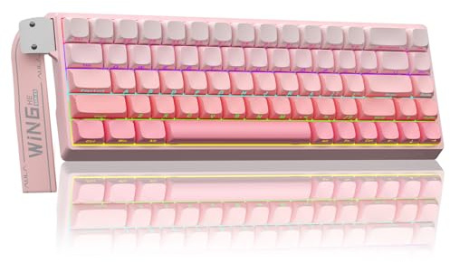 AULA WIN68 HE Hall Effect Gaming Keyboard,Adjustable Actuation Rapid Trigger,0.02mm RT Accuracy,8000Hz,RGB Backlight,USB-C Wired,60% Percent Magnetic Keyboard (Pink)