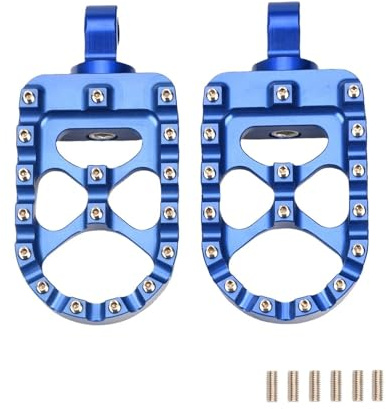 Motorcycle Wide Fat Footpegs 360° Roating Foot Pegs Bobber Chopper For Dyna For Fatboy For Wide Glide For Sportster Iron XL 883 Foot Pegs(BLUE)
