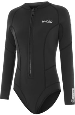 Nyord 2026 Womens Solu Yulex 2/2mm Long Sleeve Front Zip Spring Shorty Wetsuit - Black
