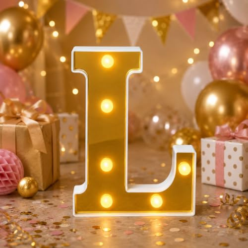 ZingBox LED Buchstaben Lichter, Leuchtbuchstaben Nachtlichter, Batteriebetrieben, Buchstabentafeln Deko, LED Zahlen Leuchten für Geburtstage, Hochzeiten, Kinderzimmer, Weihnachten, Schaufenster