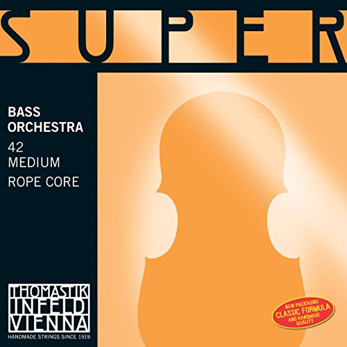 Thomastik 644408 Saiten für Kontrabass Superflexible Seilkern Orchesterstimmung, Satz 4/4 mittel für Mensur bis 1100 mm / 43.3 Zoll
