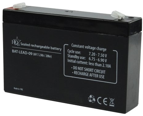 HQ 6V 7.2Ah Universal Sealed Rechargeable Lead Acid Battery