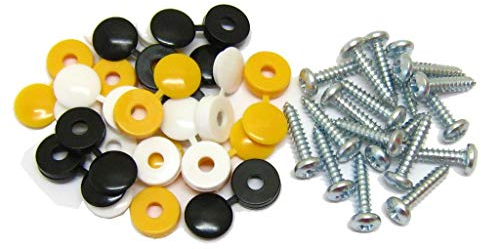 All Trade Direct 18 Pk Caps & Screws Car Number Plate Fixing Fitting Kit