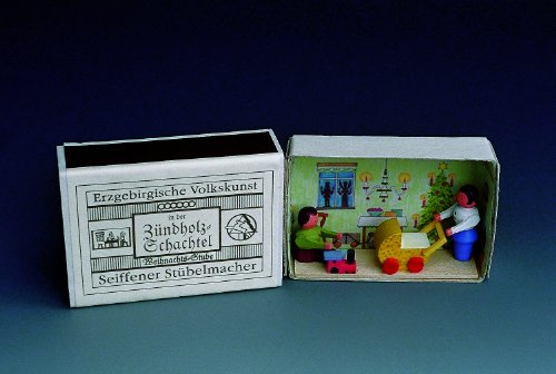 Zündholzschachtel Miniatur Weihnachtsstube 5,3cm Erzgebirge NEU