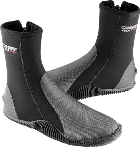 Cressi Isla Boots, Calzari Per Immersione In Neoprene Con Suola 7mm Unisex Adulto, Nero, Large