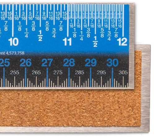 Victor Easy Read 12-Inch Stainless Steel Ruler woth Cork Backing