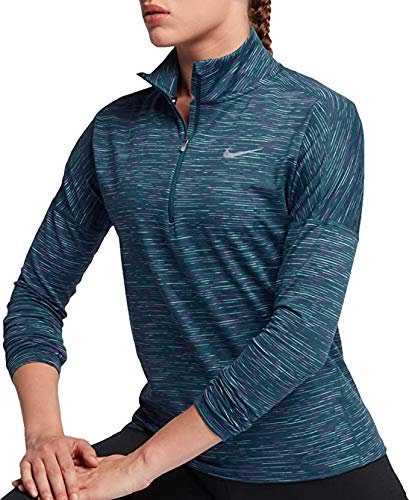 Nike Women Dry Element HZ Radiant Long Sleeve Top - Binary Blue/Blue Jay/Tough Red, Small
