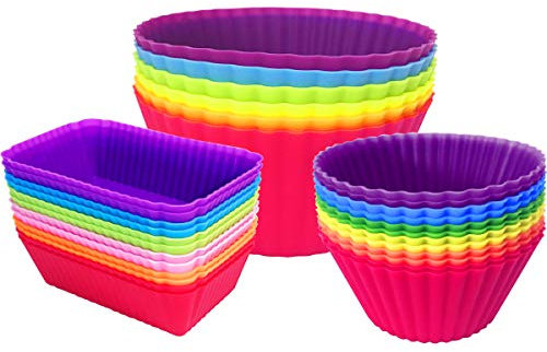 Silikon-Backförmchen für Cupcakes, antihaftbeschichtet, Jumbo-Formen für Muffins, Bento, Lunchbox-Teiler, 30 Stück