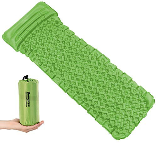 Semptec Urban Survival Technology Luftmatte: Outdoor-Luftmatratze mit integriertem Kopfkissen, aufblasbar, grün (leichte Luftmatratze, Ultraleicht, Hüttenschlafsack)