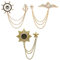 Huture 3packs Élégant Broche Aile Tassel Chaîne Gouvernail Broche Bouclier Épinglette Insigne Broche Insigne Strass Vintage Corsage pour Homme Cravate Chapeau Écharpe Costume Tuxedo Or