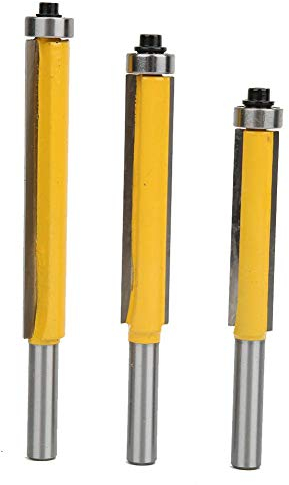 3Stücke 8mm Schaft Fräser Schneidmesser Router Bits Werkzeug Set YG8 Legierung Messerkopf Professionelle Holzbearbeitung Trimmen Fräser mit Lager für Holzbearbeitung, Holz Linie Modellierung