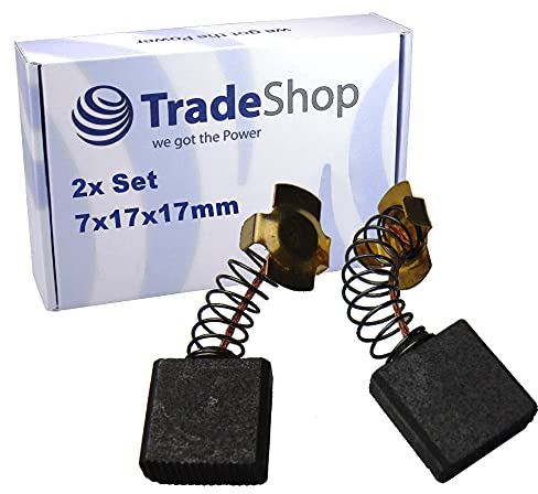 2x Motorkohlen/Kohlebürsten/Schleifkohlen 7 x 17 x 17 mm für viele Hitachi Elektrogeräte wie C 15 FA C 15 FB G 23 SR G 23 SRU Säge Winkelschleifer