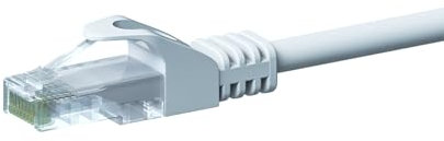 Danicom Câble CAT5e UTP CCA blanc - 5m, POE, Ethernet, LAN, câble de raccordement, câble de données, RJ45 - pour armoire de serveur, commutateurs, routeurs, modems !