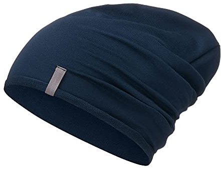 Mikos* Damen Mütze Bamboo Sommer Frühling Soft Beanie für Damen Herren Kind Mädchen Jungen Sommer Dünne Leichte Atmungsaktiv Long Slouch Beanie Chemo Kopfbedeckung(700) (Blau, S-M)