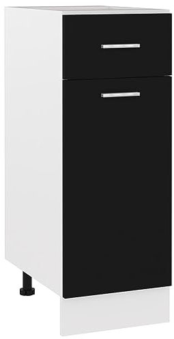 vidaXL Armoire à tiroirs Lyon Noir 30 x 46 x 81,5 cm Bois d'ingénierie