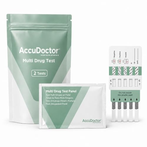 2 Test de Drogas Orina 10 Drogas AccuDoctor Test Multidrogas – Tiras Reactivas Antidrogas THC Cannabis Marihuana Hachís Cocaína Opiáceos Anfetaminas Barbitúricos Metadona – Drogotest Rápido Preciso