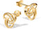 Chic Bijoux Damen Ohrringe Knoten – mit Zirkonia Steinen und 925 Sterling Silber – Geschenk zum Geburtstag – Schmuck aus Roségold (Yellow Gold)