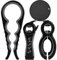 Jar Opener Set - 4 Pack Jar Opener for Weak Hands 6-in-1 5-in-1 Jar Bottle Openers for Seniors with Arthritis, 4-in-1 Jar Opener + Non Slip Lid Opener Gripper Pad (Black)