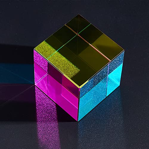 FINGERINSPIRE Farbwürfel 50mm K9 Glas Prisma Spezial Würfel RGB Dispersion Prisma Prisma Kristall Würfel für Desktop Dekor Prisma Licht wechselnde Würfel für Geschenk Optische Lehrmittel