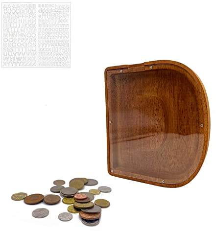MEDOYOH Groß D Spardose Holz Buchstabe, 23CM/9IN Buchstaben Spardose Holz Alphabet Sparbox Münzen Sparschwein Hochzeit für Erwachsene Kinder Geburtstagsgeschenk