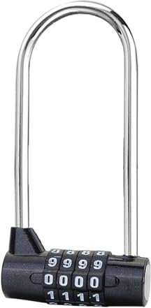 Lucchetto a combinazione, lucchetto a combinazione a 5 cifre, 7 mm di larghezza flessibile, lucchetti a grillo lungo, serratura ripristinabile di sicurezza aggiornata per armadietti da (nero)