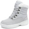 Dannto Stivali da Neve Donna Inverno Scarpe Outdoor Antiscivolo Pelliccia Invernali Stringate(grigio chiaro,38)