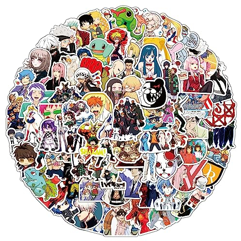 Anime Sammlung Aufkleber 100Pcs für Koffer, Skateboard, Laptop, Computer, Wasserflaschen, Auto, Teenager, Jungen und Mädchen, wasserfester Aufkleber