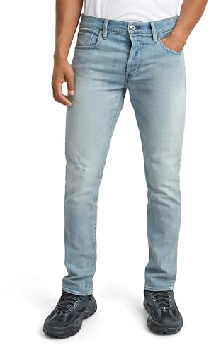 G-Star Men's 3301 Slim Jeans, Blue (sun faded mirage blue 51001-D498-G316), 30W / 34L