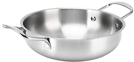 Koreanischer Ramen-Topf, Heizung, Gleichmäßig Integriertes Design, Nudeltopf, Flache Stahlfarbe, Binaural für Outdoor-Camping-Schlafsaal (18cm)