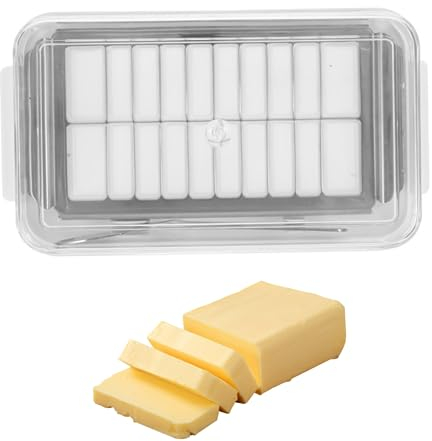 2-in-1-butterdose Mit Durchsichtigem Deckel Und Schneider Butterhobel Schneiderbox Luftdichter Rechteckiger Butteraufbewahrungsbehälter Einfach Zu Schneidender Butterhalter Butterdose Aus Glas Mit