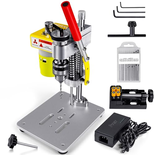 BERXOL CNC 795 Motor Benchtop Drill Press: Mini Electric Portable Drill Press with B10 Chuck, Drill Bit and Clamp for Metal, Wood, DIY Jewelry and Crafts Projects”