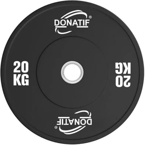 DONATIF Bumper Hantelscheiben für Fitnessstudio 20 kg mit Olympioloch – Scheiben 50 mm – Hantelscheiben Bumper Plate – Hantelscheiben – Hantelscheiben – Hantelscheiben für Zuhause und Fitnessstudio –