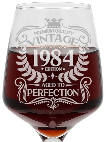 Always Looking Good 41st Birthday Gift Vintage 1984 Aged to Perfection Engraved Large Wine Glass Present for 41 Year Old Etched 400ml Wine Glass