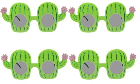 Kichvoe 4 Stück geburtstagsfeier brille lustiger kaktus halloween party faschingsbrille Outfits Foto-Requisiten Weihnachtsparty-Brille dekorative Brillenrequisiten Sommer