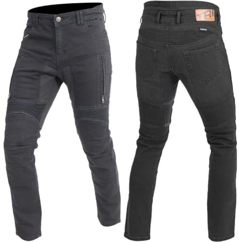 Trilobite Parado Black Monolayer Slim Motorrad Jeans, schwarz, 36/32