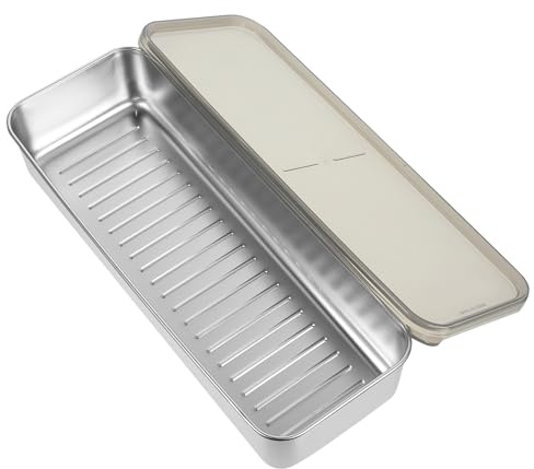 TOPBATHY Bac Gastronorme Alimentaire Bac À Légumes En Acier Inoxydable Boîtes De Nourriture Récipient De Stockage De Viande Congélateur Étanchéité Des Conteneurs