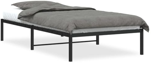 ZQQLVOO Bed Frame Lattenrost Palettenbett Bodenbett Bettgestell Metall Schwarz 100x190 cm
