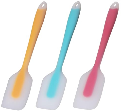 3PCS Silicone Spatula Set, Translucent Rubber Spatulas, Heat Resistant Non-Stick Kitchen Utensils for Cooking, Baking and Mixing