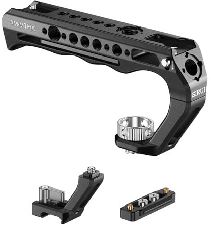 SIRUI 2 in 1 Top Handle für ARRI oder für NATO-Mount, Vollaluminium-Kamerakäfiggriff mit Cold Shoe mit Sicherheitsstift, mehrere Gewindebohrungen, AM-MTHA