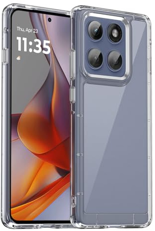 TailTech Phone Case for Motorola Edge 50 Neo - Transparent Acrylic Back with Clear TPU Frame Cover for Moto Edge 50 Neo