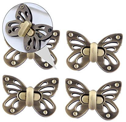 ULDIGI 4pcs Butterfly Lock Accessories for Handbag Lock Metal Clasp Closures for Clutches