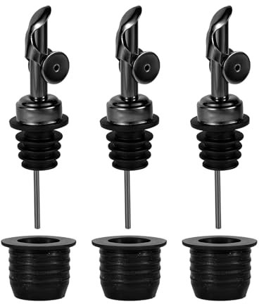 6St Ausgießer für Spirituosen und Adapter, Edelstahl Flaschenausgießer Alkohol Ausgießer für Spirituosenflaschen Ausgießer für Olivenöl für Zuhause Bar Große Flaschen Halsgröße Bis zu 25mm