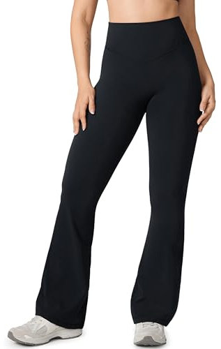 UNISSU Hugcurve Leggings für Damen, ohne Vordernaht, hohe Taille, Bootcut-Yogahose, butterweich, Lounge-Workout, 78,9 cm, Schwarz, M