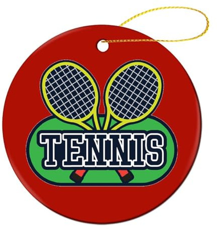 I Love Tennis Christmas Tree Decorations Round Ornaments Hanging Living Room Xmas Decor Accessories 4 Pcs