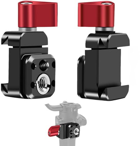 CS PRIORITY 2pcs Quick Release NATO Rail Clamp 1/4 Mounting Holes for Monitor Magic Arm Gimbal Stabilizer Extension (20mm Clamp)