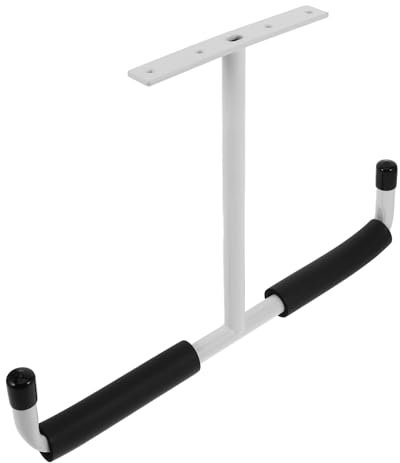 GAROZATION Deckenfahrradträger Für Garage T-förmiger Aufhängungshaken Für Kajaks Fahrräder Und Angelruten Platzsparender Für Sportgeräte Weiß