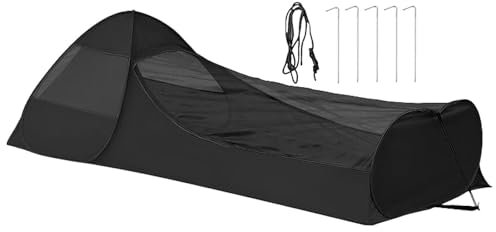 Bivy Zelt für Eine Person Kompakt für Rucksacktouren Und Angeln, Schwarz