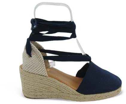 Pinaz Espadrillas in Tela con Zeppa Corda Blu 100/5 (Blu, Sistema Taglie Calzature EU, Adulto, Numero, Media, 39)