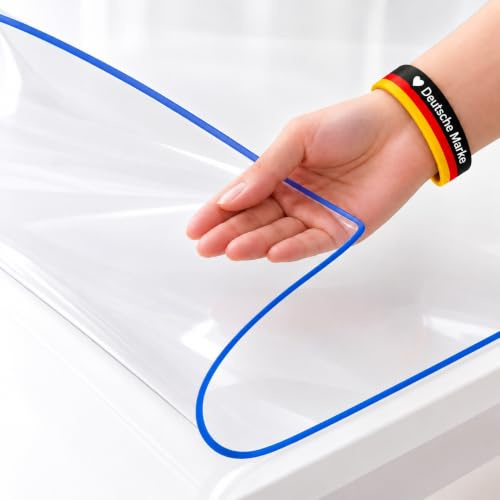 Tischfolie als transparenter Tischschutz, transparente Folien-Tischdecke, Schmutzabweisend, abwischbar und individuell zuschneidbar – 2 mm