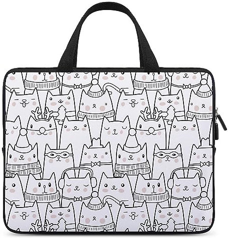 Kawaii Cartoon Cute Cat Laptop Tote Bag Computer Protettiva Borsetta Notebook Custodia da trasporto, Stile:, 12inch